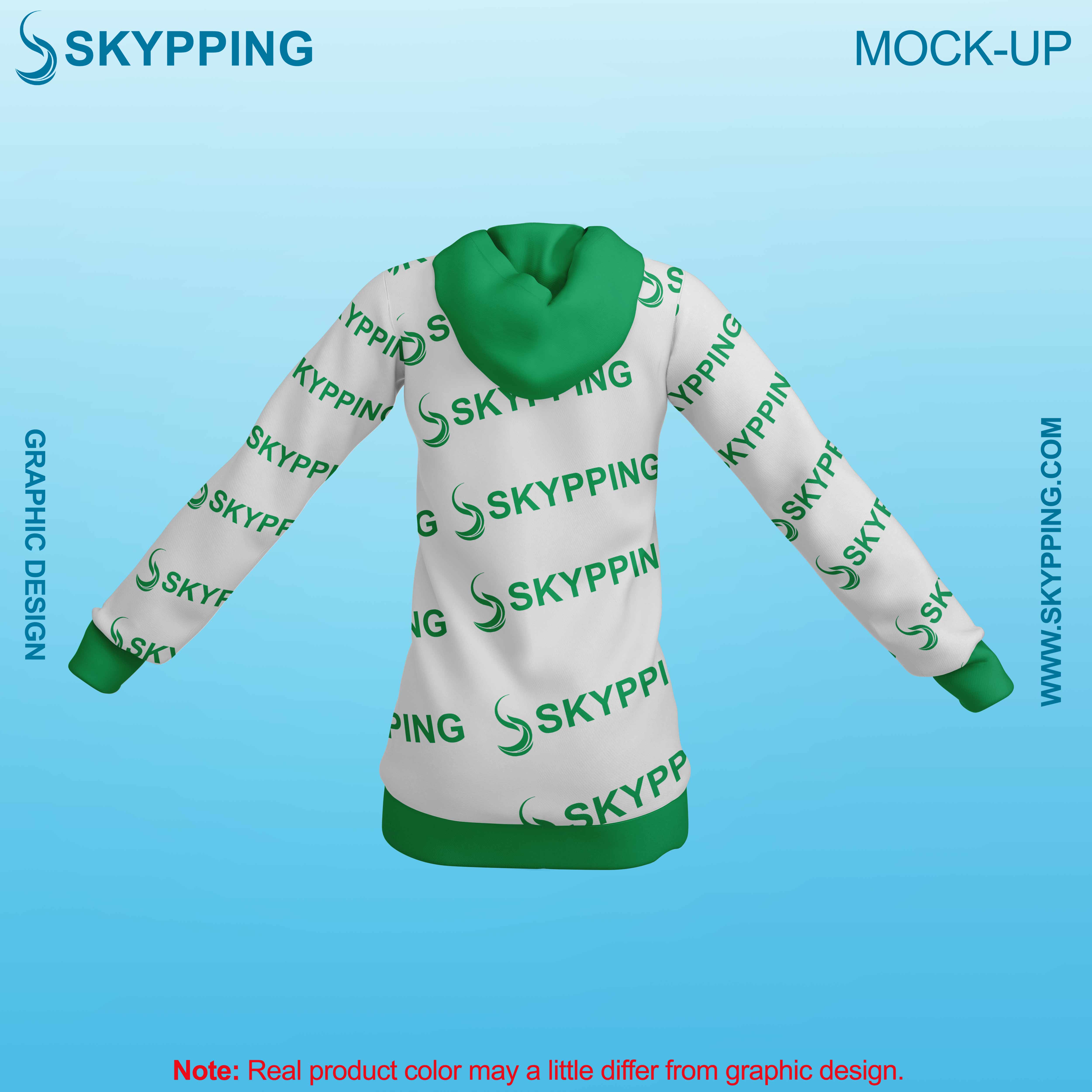 White Combo Pull Over Hoodie with Kangroo Pockets for Women